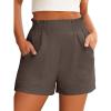 imageANRABESS Women Summer Casual Shorts Elastic High Waisted Wide Leg Cute Dressy Beach Shorts 2025 Fashion Vacation OutfitsCoffee