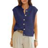imageANRABESS Women Sweater Vests Sleeveless Cardigan Casual Loose Knit Button Down Sweater Tops 2025 Spring Summer Trendy OutfitsNavy Blue