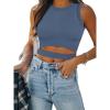 imageANRABESS Women Tank Tops High Neck Sleeveless Sexy Cutout Racer Back Going Out Crop Tops Shirts Summer Y2K OutfitsBlue
