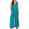 imageANRABESS Womens Casual Summer Loose Jumpsuits Sleeveless Tank V Neck Wide Leg Long Pant Rompers Baggy Jumper with PocketsLake Green
