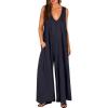 imageANRABESS Womens Casual Summer Loose Jumpsuits Sleeveless Tank V Neck Wide Leg Long Pant Rompers Baggy Jumper with PocketsNavy Blue