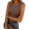 imageANRABESS Womens High Neck Tank Tops Stretchy Sleeveless Racerback Sexy Slim Fit Basic Tee Shirts Y2K Trendy Summer OutfitsBrown
