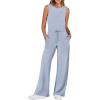 imageANRABESS Womens Jumpsuits 2025 Spring Fall Thick Casual Romper Sleeveless Wide Leg Pants One Piece Outfits Vacation ClothesSky Blue
