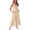 imageANRABESS Womens Jumpsuits Summer Wide Leg Sleeveless V Neck Casual Dressy Linen Pants Rompers 2025 Vacation Beach OutfitsBeige
