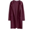imageANRABESS Womens Open Front Knit Lightweight Cardigan Casual Long Coatigan Sweater Lady Jacket Coat 2025 Fall OuterwearWine Red