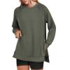 imageANRABESS Womens Oversized Sweatshirts Crewneck Long Sleeve Tunic Pullover Shirts Side Zipper Hoodies 2025 Fall ClothesArmy Green