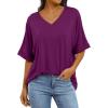 imageANRABESS Womens Oversized T Shirts Short Sleeve V Neck Summer Tops Casual Loose Basic Plain Tee Shirts 2025 Clothes OutfitsPurple