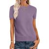 imageANRABESS Womens Short Sleeve Sweaters Wool Blend Crew Neck Sweater Shirts Business Casual Work Tops 2025 Summer OutfitsGrey Purple