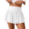 imageANRABESS Womens Workout Running Shorts 2 in 1 Flowy High Waisted Athletic Loose Short 2025 Cute Tennis Skorts with a PocketWhite