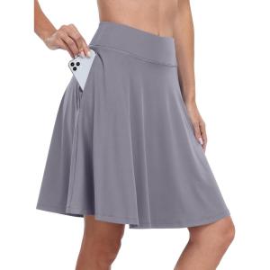imageANRABESS Women Knee Length Tennis Golf Skorts Skirts Summer High Waisted Athletic Skirt Casual Travel Builtin Shorts ClothesGray