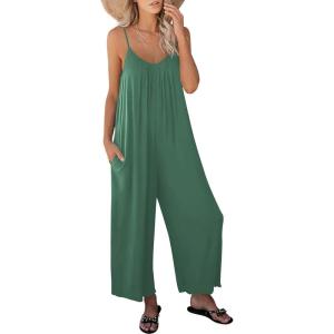 imageANRABESS Women Summer Casual Sleeveless Spaghetti Strap Boho Wide Leg Jumpsuits Rompers Dressy 2025 Trendy Outfits ClothesBlue Green