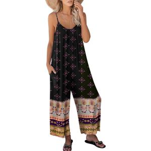 imageANRABESS Women Summer Casual Sleeveless Spaghetti Strap Boho Wide Leg Jumpsuits Rompers Dressy 2025 Trendy Outfits ClothesFloral Black