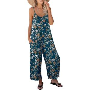 imageANRABESS Women Summer Casual Sleeveless Spaghetti Strap Boho Wide Leg Jumpsuits Rompers Dressy 2025 Trendy Outfits ClothesFloral Print
