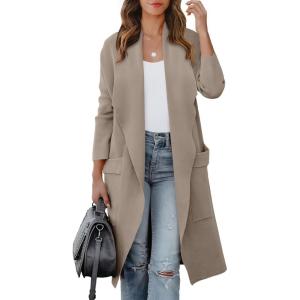 imageANRABESS Womens Long Cardigan Sweater 2025 Fall Fashion Casual Oversized Knit Open Front Coatigan Jacket Coat OutfitsTaupe