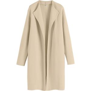 imageANRABESS Womens Long Cardigans Sweater 2025 Fall Casual Lapel Open Front Knit Warm Wool Coatigan Oversized Jacket CoatApricot