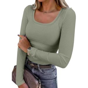 imageANRABESS Womens Long Sleeve Tops Casual Scoop Neck Ribbed Knit TShirt Slim Fitted Basic Tee Shirts 2025 Fall Trendy ClothesOlive