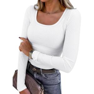 imageANRABESS Womens Long Sleeve Tops Casual Scoop Neck Ribbed Knit TShirt Slim Fitted Basic Tee Shirts 2025 Fall Trendy ClothesWhite