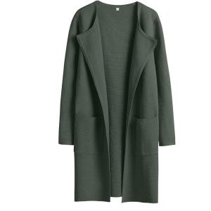 imageANRABESS Womens Open Front Knit Lightweight Cardigan Casual Long Coatigan Sweater Lady Jacket Coat 2025 Fall OuterwearArmy Green