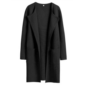 imageANRABESS Womens Open Front Knit Lightweight Cardigan Casual Long Coatigan Sweater Lady Jacket Coat 2025 Fall OuterwearBlack