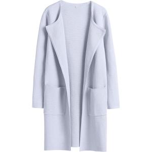 imageANRABESS Womens Open Front Knit Lightweight Cardigan Casual Long Coatigan Sweater Lady Jacket Coat 2025 Fall OuterwearLight Blue