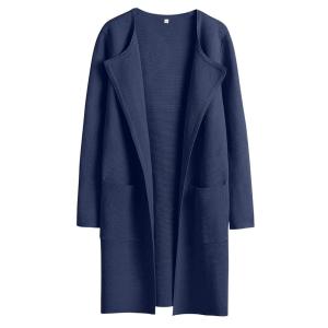 imageANRABESS Womens Open Front Knit Lightweight Cardigan Casual Long Coatigan Sweater Lady Jacket Coat 2025 Fall OuterwearNavy Blue
