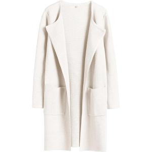 imageANRABESS Womens Open Front Knit Lightweight Cardigan Casual Long Coatigan Sweater Lady Jacket Coat 2025 Fall OuterwearOffwhite