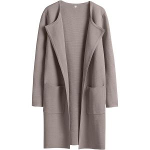 imageANRABESS Womens Open Front Knit Lightweight Cardigan Casual Long Coatigan Sweater Lady Jacket Coat 2025 Fall OuterwearTaupe