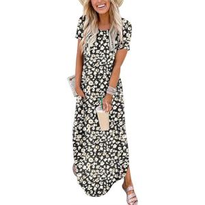 imageANRABESS Womens Summer Casual Loose Short Sleeve Long T Shirt Dress Split Maxi Beach Sundress Travel Vacation OutfitsFloral Black