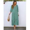 imageANRABESS Boho Maxi Dresses for Women Summer Puff Sleeve V Neck Flowy Long Casual Dress with Pockets 2025 Vacation OutfitsFloral Green