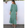 imageANRABESS Boho Maxi Dresses for Women Summer Puff Sleeve V Neck Flowy Long Casual Dress with Pockets 2025 Vacation OutfitsFloral Green