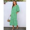 imageANRABESS Boho Maxi Dresses for Women Summer Puff Sleeve V Neck Flowy Long Casual Dress with Pockets 2025 Vacation OutfitsFloral Light Green