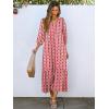 imageANRABESS Boho Maxi Dresses for Women Summer Puff Sleeve V Neck Flowy Long Casual Dress with Pockets 2025 Vacation OutfitsFloral Red