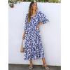 imageANRABESS Boho Maxi Dresses for Women Summer Puff Sleeve V Neck Flowy Long Casual Dress with Pockets 2025 Vacation OutfitsFloral White