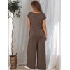 imageANRABESS Jumpsuits for Women 2025 Summer Casual Loose Cap Sleeve Crewneck Wide Leg Rompers Jumper One Piece Beach OutfitsBrown