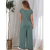 imageANRABESS Jumpsuits for Women 2025 Summer Casual Loose Cap Sleeve Crewneck Wide Leg Rompers Jumper One Piece Beach OutfitsGreen