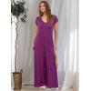 imageANRABESS Jumpsuits for Women 2025 Summer Casual Loose Cap Sleeve Crewneck Wide Leg Rompers Jumper One Piece Beach OutfitsPurple Red