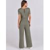 imageANRABESS Jumpsuits for Women Casual Summer 2025 Short Sleeve Loose Wide leg Pants Dressy Romper Jumpers One Piece OutfitsArmy Green