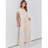 imageANRABESS Jumpsuits for Women Casual Summer 2025 Short Sleeve Loose Wide leg Pants Dressy Romper Jumpers One Piece OutfitsBeige
