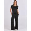 imageANRABESS Jumpsuits for Women Casual Summer 2025 Short Sleeve Loose Wide leg Pants Dressy Romper Jumpers One Piece OutfitsBlack