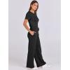 imageANRABESS Jumpsuits for Women Casual Summer 2025 Short Sleeve Loose Wide leg Pants Dressy Romper Jumpers One Piece OutfitsBlack