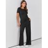 imageANRABESS Jumpsuits for Women Casual Summer 2025 Short Sleeve Loose Wide leg Pants Dressy Romper Jumpers One Piece OutfitsBlack
