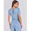 imageANRABESS Jumpsuits for Women Casual Summer 2025 Short Sleeve Loose Wide leg Pants Dressy Romper Jumpers One Piece OutfitsBlue