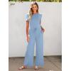 imageANRABESS Jumpsuits for Women Casual Summer 2025 Short Sleeve Loose Wide leg Pants Dressy Romper Jumpers One Piece OutfitsBlue