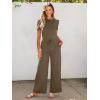 imageANRABESS Jumpsuits for Women Casual Summer 2025 Short Sleeve Loose Wide leg Pants Dressy Romper Jumpers One Piece OutfitsCoffee