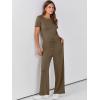 imageANRABESS Jumpsuits for Women Casual Summer 2025 Short Sleeve Loose Wide leg Pants Dressy Romper Jumpers One Piece OutfitsCoffee