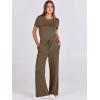 imageANRABESS Jumpsuits for Women Casual Summer 2025 Short Sleeve Loose Wide leg Pants Dressy Romper Jumpers One Piece OutfitsCoffee