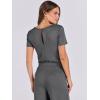imageANRABESS Jumpsuits for Women Casual Summer 2025 Short Sleeve Loose Wide leg Pants Dressy Romper Jumpers One Piece OutfitsDeep Gray