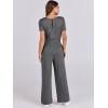 imageANRABESS Jumpsuits for Women Casual Summer 2025 Short Sleeve Loose Wide leg Pants Dressy Romper Jumpers One Piece OutfitsDeep Gray