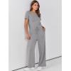 imageANRABESS Jumpsuits for Women Casual Summer 2025 Short Sleeve Loose Wide leg Pants Dressy Romper Jumpers One Piece OutfitsLight Gray