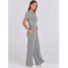 imageANRABESS Jumpsuits for Women Casual Summer 2025 Short Sleeve Loose Wide leg Pants Dressy Romper Jumpers One Piece OutfitsLight Gray